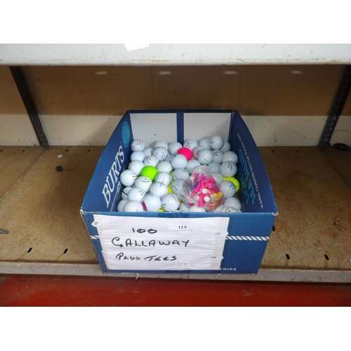 115 - A quantity of Galloway golf balls (circa 100) together with a quantity of tees
