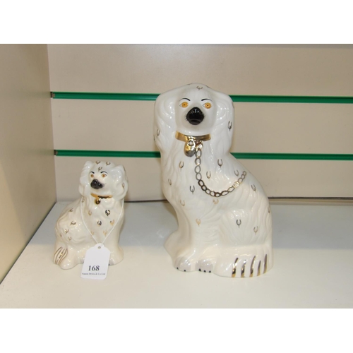 168 - A Royal Doulton Staffordshire dog model together with a similar model of diminutive form