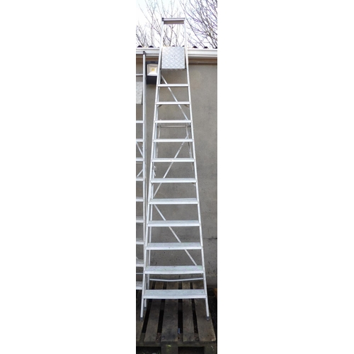 44 - An aluminium twelve tread step ladder