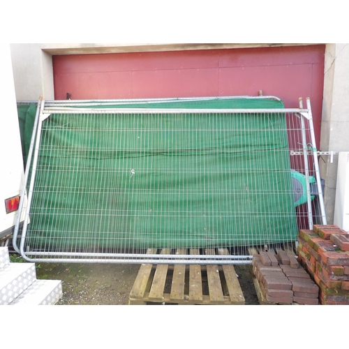 50 - Four galvanised site security fencing panels