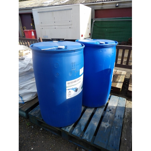 66 - Two blue PVC barrels