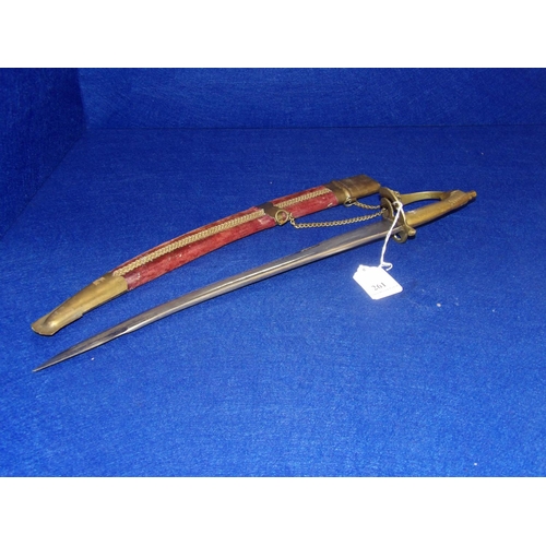 261 - A short sword and scabbard