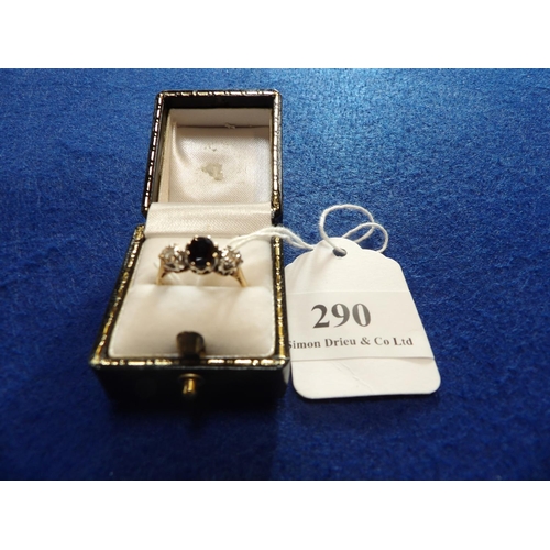 290 - A Sapphire and Diamond trilogy ring - size M