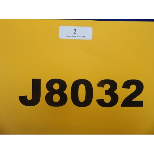 2 - J8032 - A four digit registration mark assigned to a motor vehicle of insignificant value
