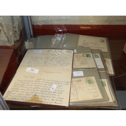 344 - A collection of World War II letters penned by German soldiers together with a range of vintage post... 