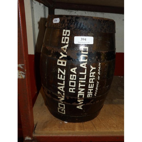 394 - A vintage Spanish sherry cask