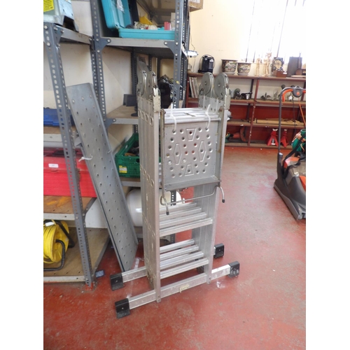 117 - An aluminium combination ladder complete with platforms