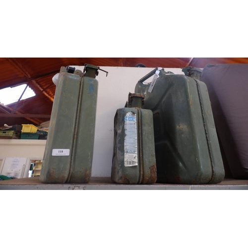 118 - Three jerry cans