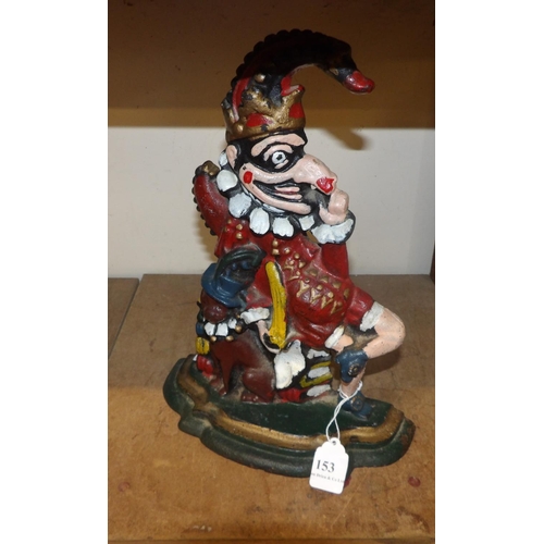 153 - A cast iron door stop modelled in the form of Mr. Punch