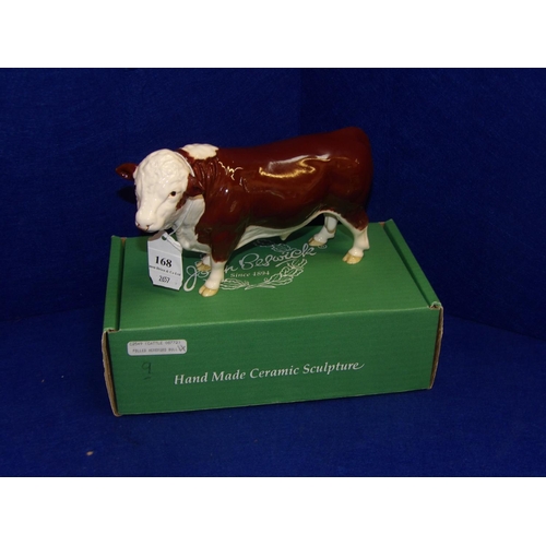 168 - A Beswick model of a polled Hereford bull