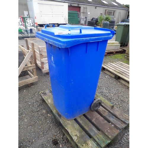 35 - A blue PVC wheelie bin