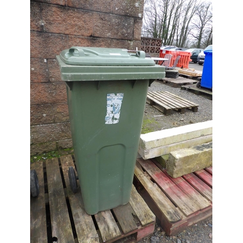 37 - A green PVC wheelie bin