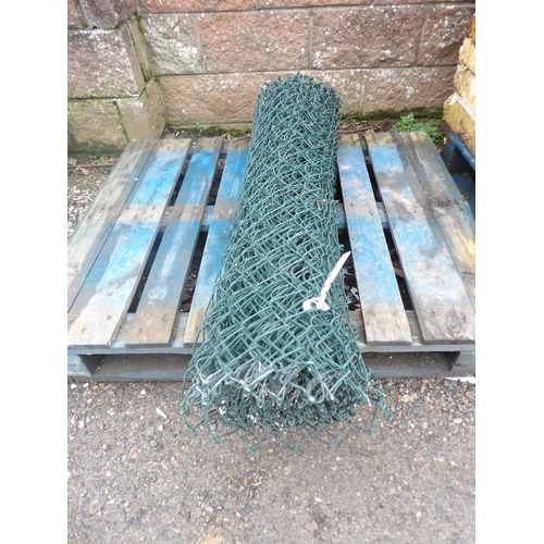 46 - A roll of plastic coated chain link fencing - unused