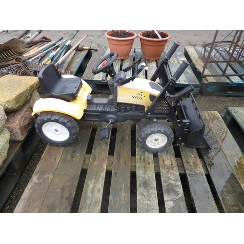 82 - A child's pedal tractor complete with forend loader