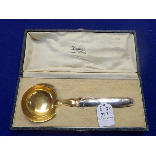 277 - A vintage boxed ladle with bronzed shaft and bowl by Christofle