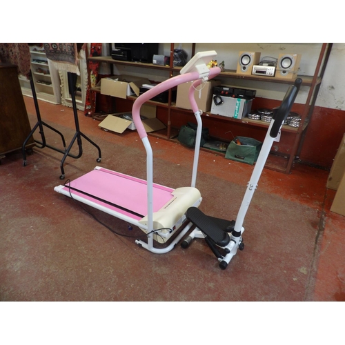 336 - A Confidence Fitness treadmill together with a Zeus tread machine