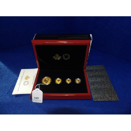 349 - A 2016 Pure Gold Maple Leaf Fractional Set: Longest Reigning Sovereign A Royal Canadian Mint 24 cara... 