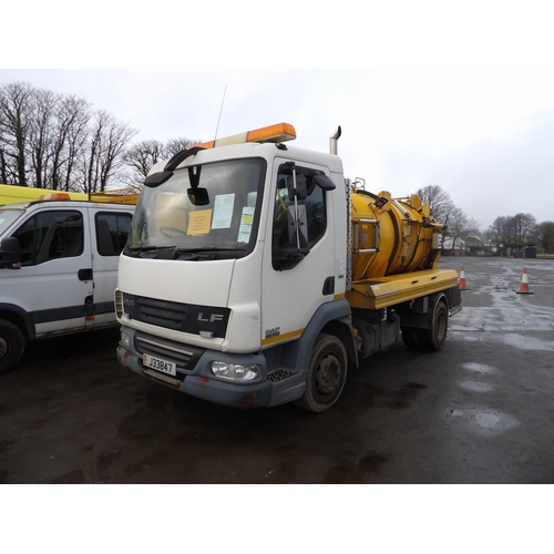 21 - A 2012 DAF 45.160 chassis cab equipped with a vacuum tanker J33847 (diesel/manual), odometer reading... 