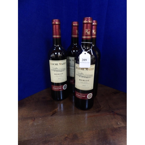 209 - Four bottles of 2014 Merlot