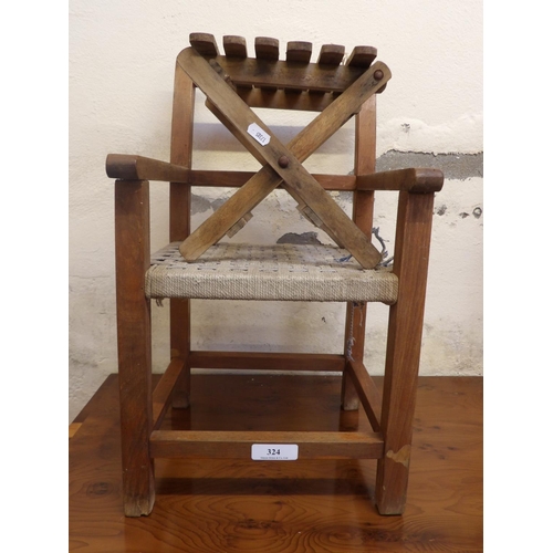 324 - A child's wooden chair and stool