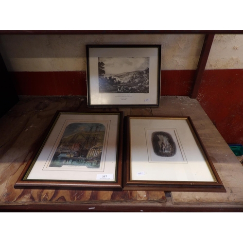 337 - Three framed engravings pertaining to Jersey