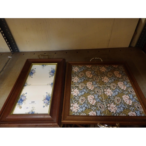 109 - Two ceramic tiled trays