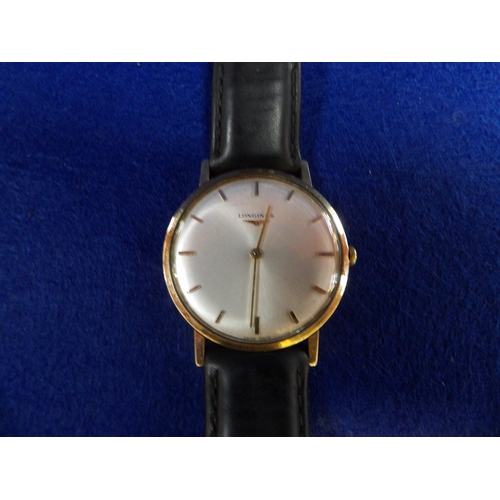 140 - A mid century Longines 9 carat gold wrist watch