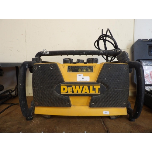 84 - A DeWalt site radio with charging facility