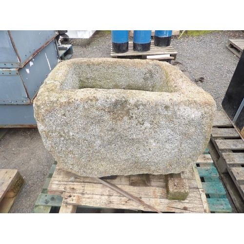 34 - A Jersey granite trough (80cm x 60cm approx)