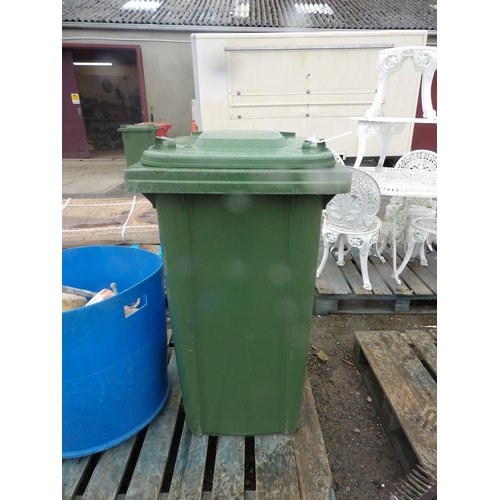 74 - A green PVC wheelie bin