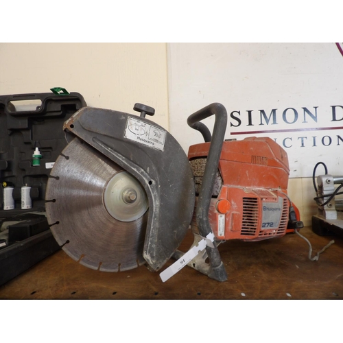 91 - A Husqvarna 272K motorised cut off saw