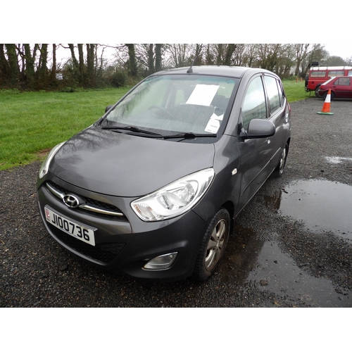 3 - A 2013 Hyundai i10 Active 1.2 five door hatchback J100736 (petrol/automatic), odometer reading 36,14... 