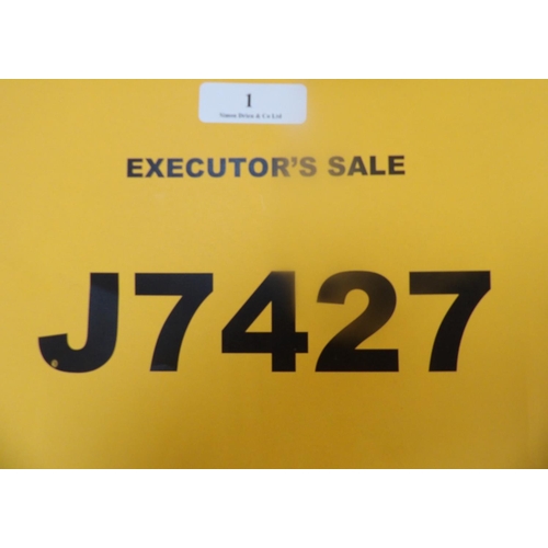 1 - J7427 - A four digit registration mark assigned to a vehicle of insignificant value - Executor's sal... 