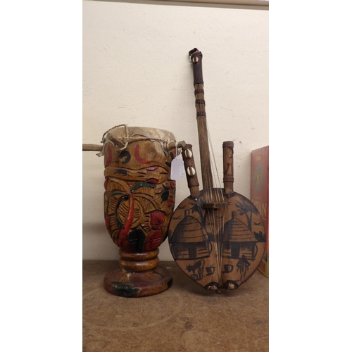 442 - A Kora together with a tribal drum