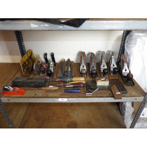 103 - An accumulation of Stanley wood working planes and other carpentry tools