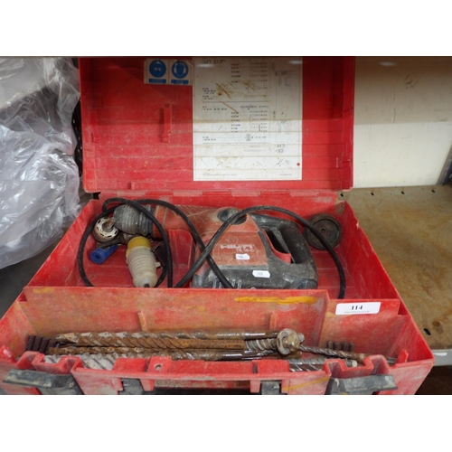 114 - A Hilti TE16-C 110 volt rotary hammer drill