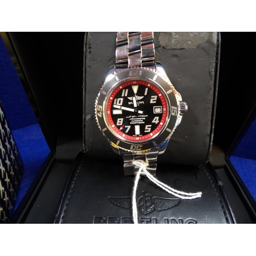 132 - A Breitling Super Ocean Chronometer automatic bracelet wrist watch (42mm case) complete with origina... 