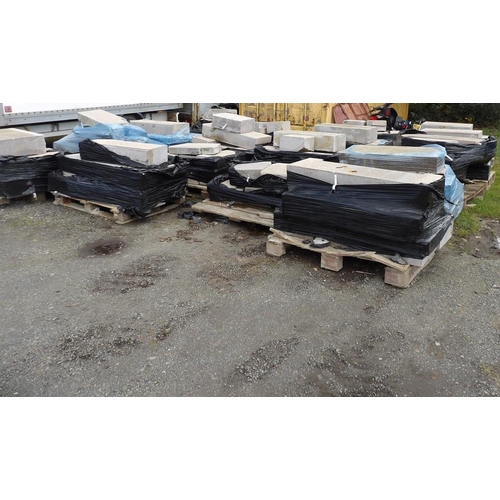 22 - Seventeen pallets containing a large quantity of faced granite