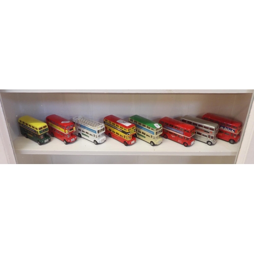 362 - Eight diecast model double decker buses