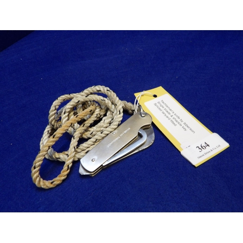 364 - A yachtsman's knife by Ibberson with spliced lanyard