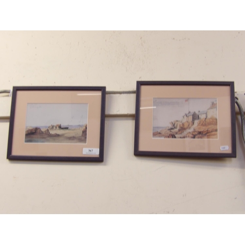 367 - A pair of framed pictures depicting Les Ecrehous