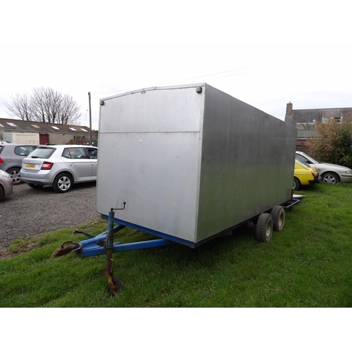 35 - A fully covered aluminum clad tandem axle transporter trailer