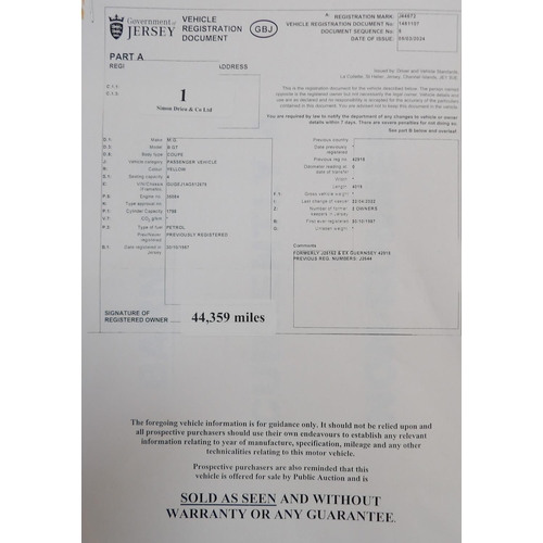 1 - A MG BGT 1.8 roadster (circa 1980) J44672 (petrol/manual), odometer reading 44,359 miles - barn find... 