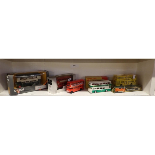 506 - Four boxed diecast models of double decker buses