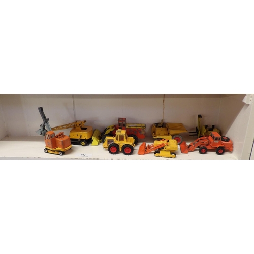 511 - Eight mid century diecast models of construction equipment