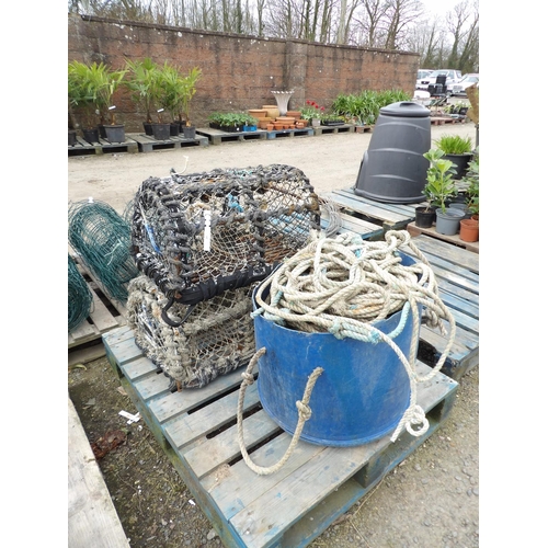 49 - Two parlour lobster pots together with a quantity of backline and a bongo