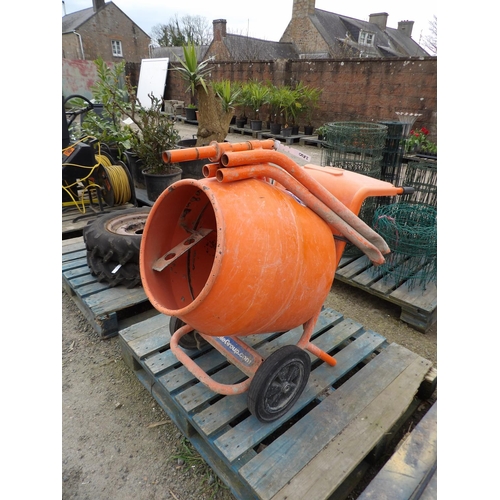 54 - A Belle Minimix 150 240 volt cement mixer and stand