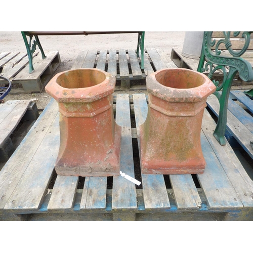 56 - A pair of terracotta chimney pots