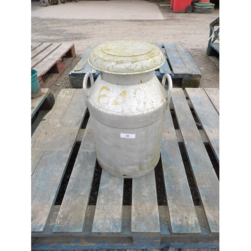 60 - A vintage aluminium Jersey milk churn