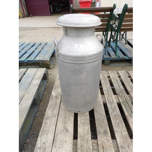 61 - A large vintage aluminium Jersey milk churn